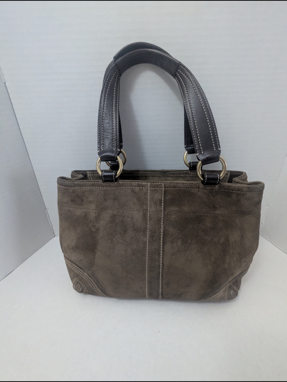 Vintage COACH Soho Women's Brown Suede Buckle Flap Satchel Bag E05S-8A22 - Picture 4 of 14
